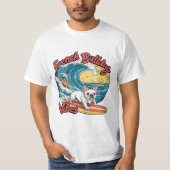 T-shirt Surfer Français Bulldog Catches Vague (Devant)