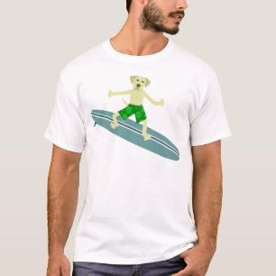 T-shirt Surfer jaune de labrador retriever