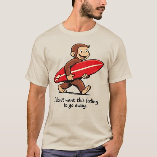 T-shirt Surfer Monkey , Été nostalgique de plage (Devant)