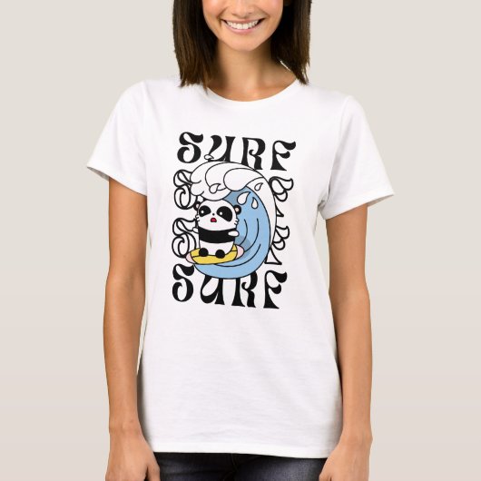 T-shirt Surfer Panda (Devant)