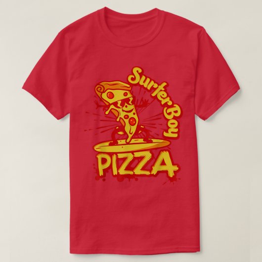 T-shirt Surfer Retro Pizza Boy 1634 (Design devant)