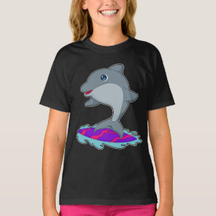 T-shirt Surfer sur dauphin