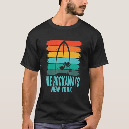 T-shirt Surfer Surf Board The Rockaways Surfboarder Surfin (Devant)