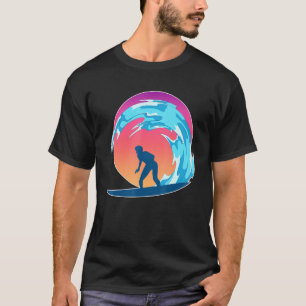 T-shirt Surfer Surfer Sea Waves Water Sport Ocean Sunse