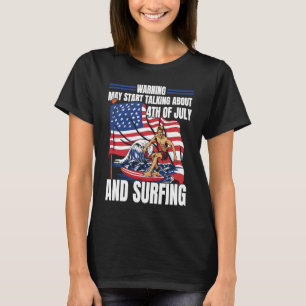 T-shirt Surfer Us Drapeau Surfboard Surfrider Surfing 4e D