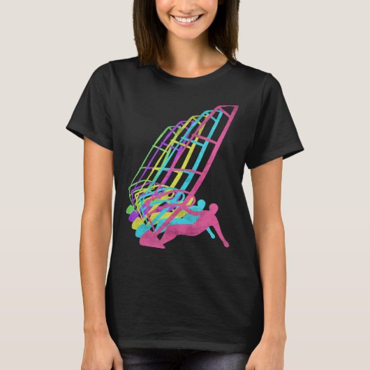 T-shirt Surfer Windsurfing 80s Colors 1980s (Devant)