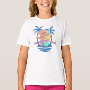 T-shirt Surfeur d'ours en été à Hawaii