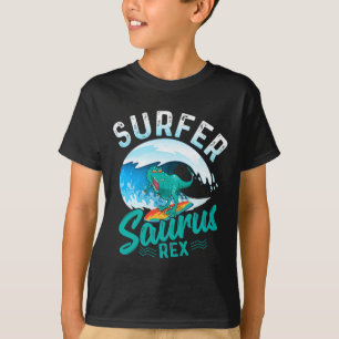 T-shirt Surfeur Saurus Rex Dinosaure de surf Dino Surfe
