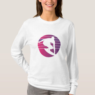 T-shirt Surfeur Surf Rétro Coucher de Soleil