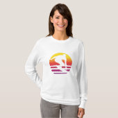 T-shirt Surfeur Surf Rétro Coucher de Soleil (Devant entier)
