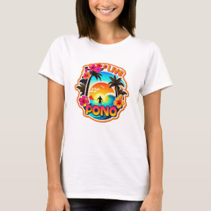 T-shirt SURFEZ PONO Vivre Hawaï justice équilibre Ohana