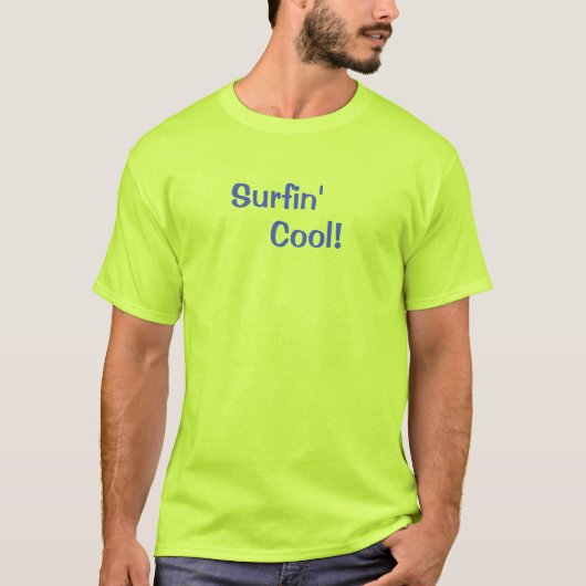 T-shirt Surfin Cool de la Sécurité Vert Surfer (Devant)