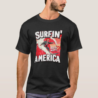 T-shirt SURFING AMERICA Red Wave 24 Trump élection 2024 vo