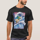 T-shirt Surfing Canard Vaporwave Cool Retro Fun Bizarre bi (Devant)