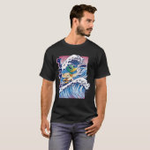 T-shirt Surfing Canard Vaporwave Cool Retro Fun Bizarre bi (Devant entier)