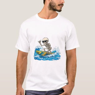 T-Shirt Surfing de squelette drôle été Planche de