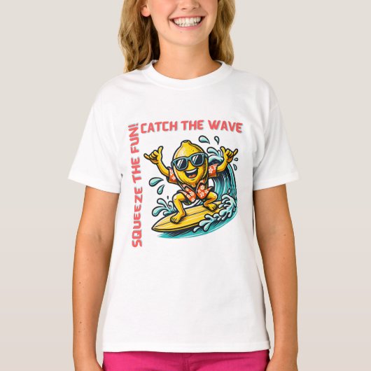 T-shirt Surfing Lemon Wave Adventure Amusement (Devant)