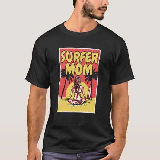 T-shirt Surfing Mother Waves Surfboard Surfrider  Surfer M (Devant)