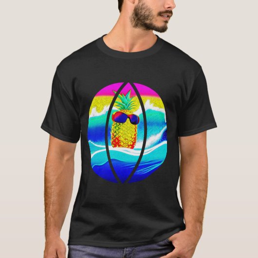 T-SHIRT SURFING PINEAPPLE BEACH BALL (Devant)
