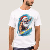 T-shirt Surfing Santa (Devant)