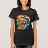 T-shirt Surfing Santa Trocal Christmas Holiday Hawaiian Be (Devant)