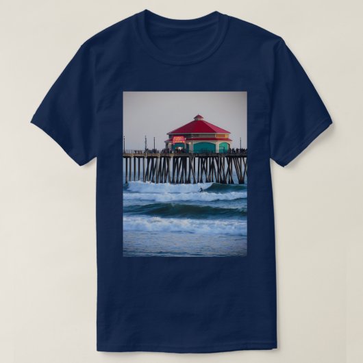 T-shirt Surfing the Huntington Beach Pier (Design devant)