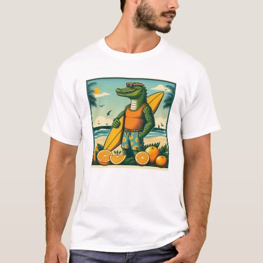 T-shirt Surfs cool Alligator (Devant)
