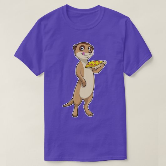 T-shirt Suricate avec Pizza (Design devant)