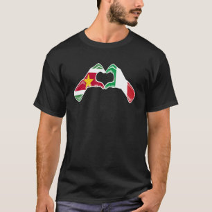 T-shirt Suriname Italie Drapeau Surinamais Italien Coeur