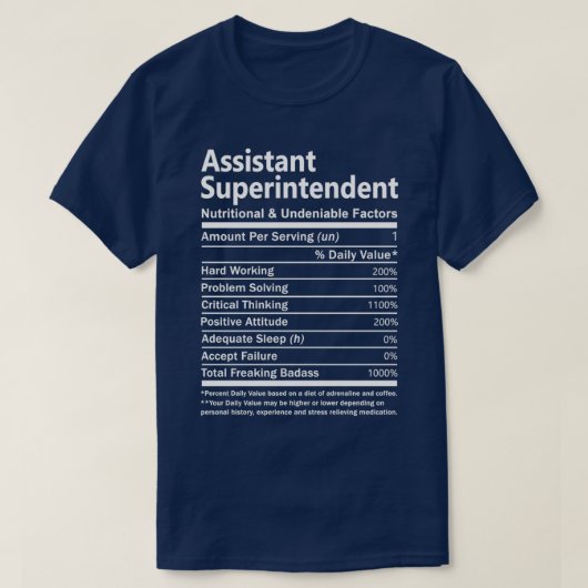 T-shirt Surintendant adjoint Nutrition et indéniable (Design devant)