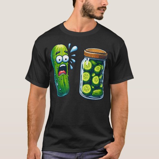 T-shirt Surprise Pickle Drôle Un Concombre Et Un Pot De Tr (Devant)