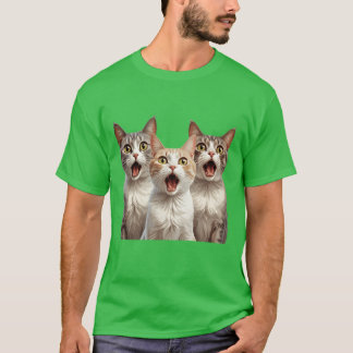 T-shirt Surprised Cats rétro