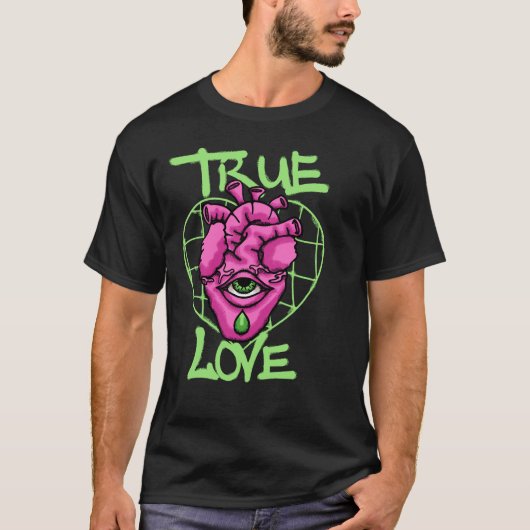 T-shirt Surreal Heart with Eye streetwear (Devant)