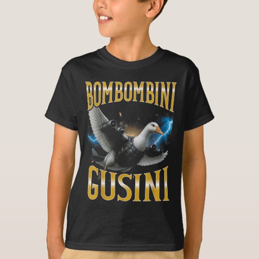 T-shirt Surreal Italian Brainrot meme Bombombini Gusini Fu (Devant)