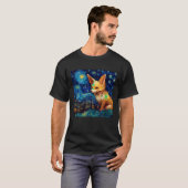 T-shirt Surreal Starry Night Fennec Fox T Shirt (Devant entier)