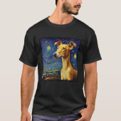 T-shirt Surreal Starry Night Whippet Chien T Chemise (Devant)