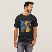 T-shirt Surreal Starry Night Whippet Chien T Chemise (Devant entier)