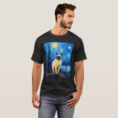 T-shirt Surreal Starry Nuit Siamese Chat T Chemise (Devant entier)