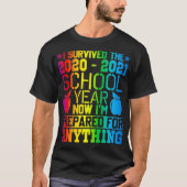 T-shirt Survécu À L'Année Scolaire 2020 2021 Pour Laquelle (Devant)