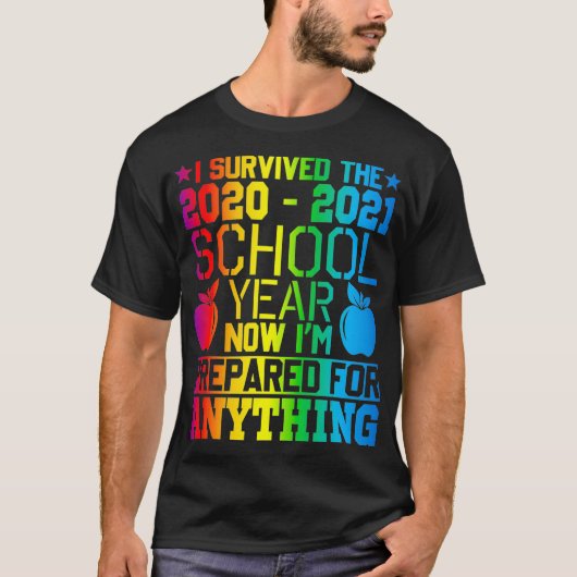 T-shirt Survécu À L'Année Scolaire 2020 2021 Pour Laquelle (Devant)