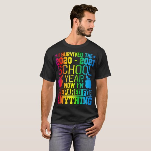 T-shirt Survécu À L'Année Scolaire 2020 2021 Pour Laquelle (Devant entier)
