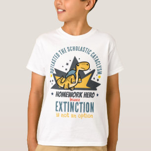 T-shirt Survécu au Cataclysme Scolaire : Dino Héros des De