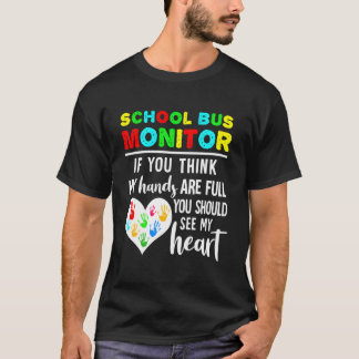 T-shirt Surveillant de bus scolaire à la tâche voir mon il