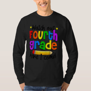 T-shirt Surveillez instituteur de 4e élève 1er jour d'écol