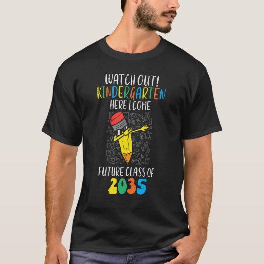 T-shirt Surveillez La Classe Maternelle De 2035 Augmenter (Devant)