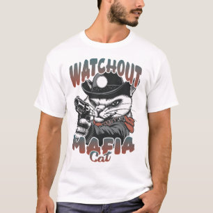 T-shirt Surveillez le chat mafia