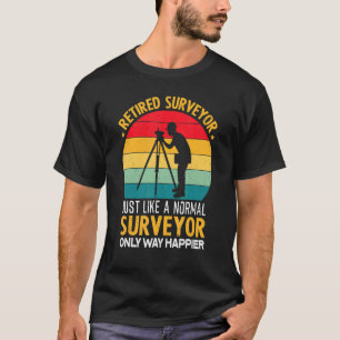 T-shirt Surveyor Retraité Sondage Grand-Père Tripod Terre