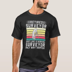 T-shirt Surveyor Retraité Sondage Retro Retraite Vintage