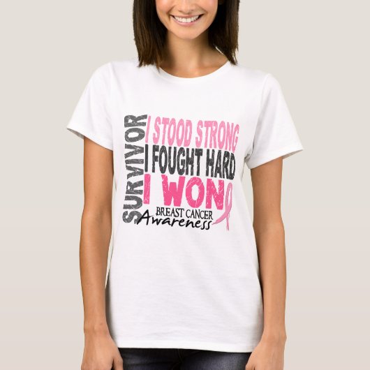 T-shirt Survivant 4 de cancer du sein (Devant)