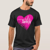 T-shirt Survivant - coeur rose (Devant)